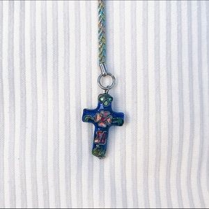 Free w Purchase! Floral Cross Keychain